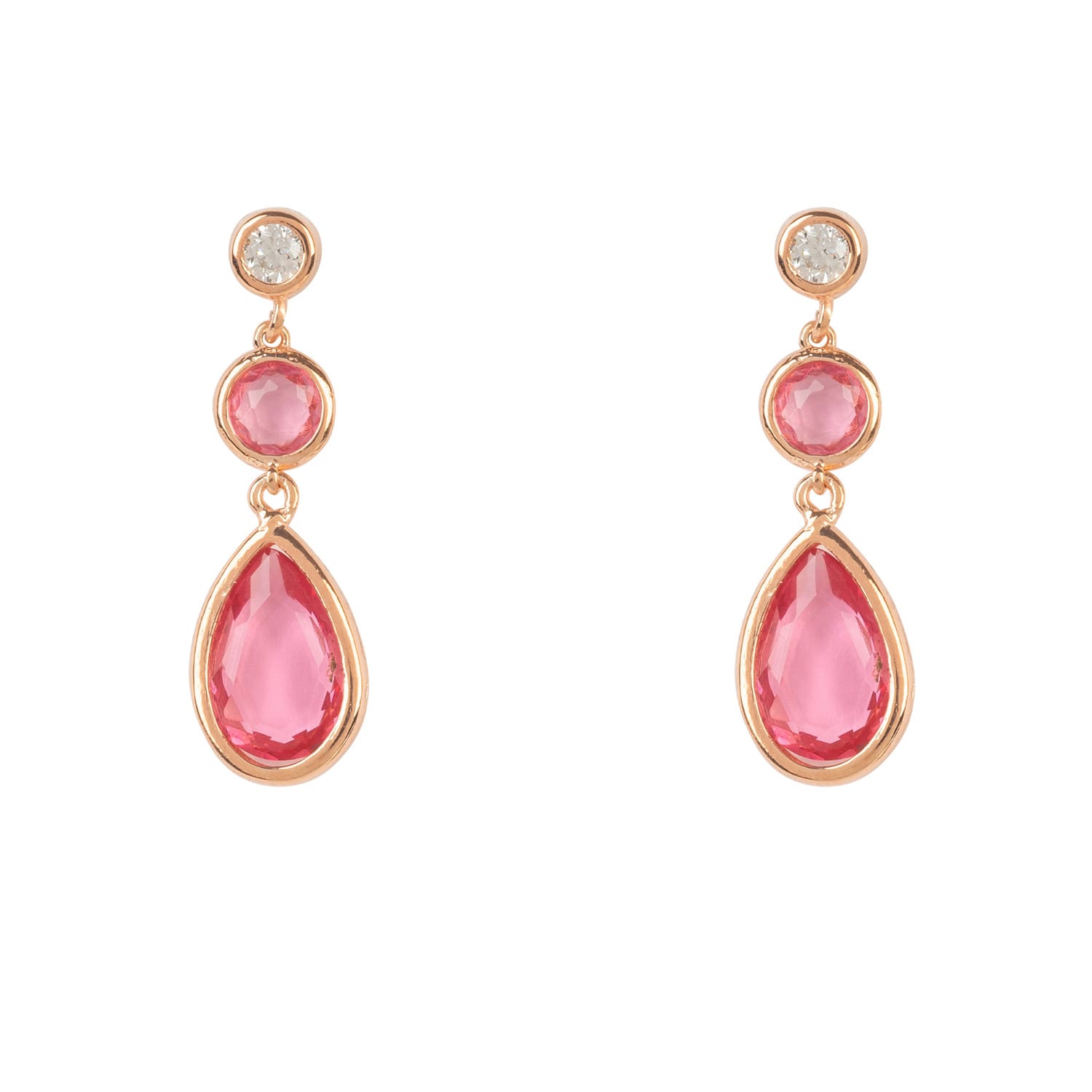 pink gem earrings