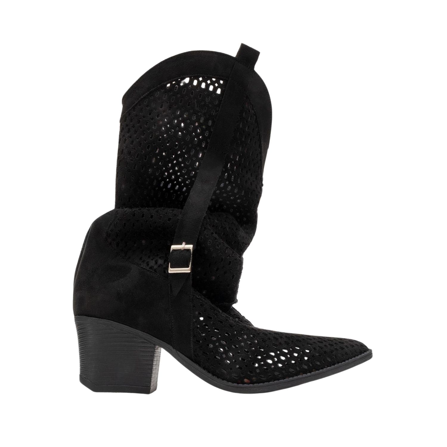Prologue Shoes Women's Larry Black Elasticated Block Heel Boot