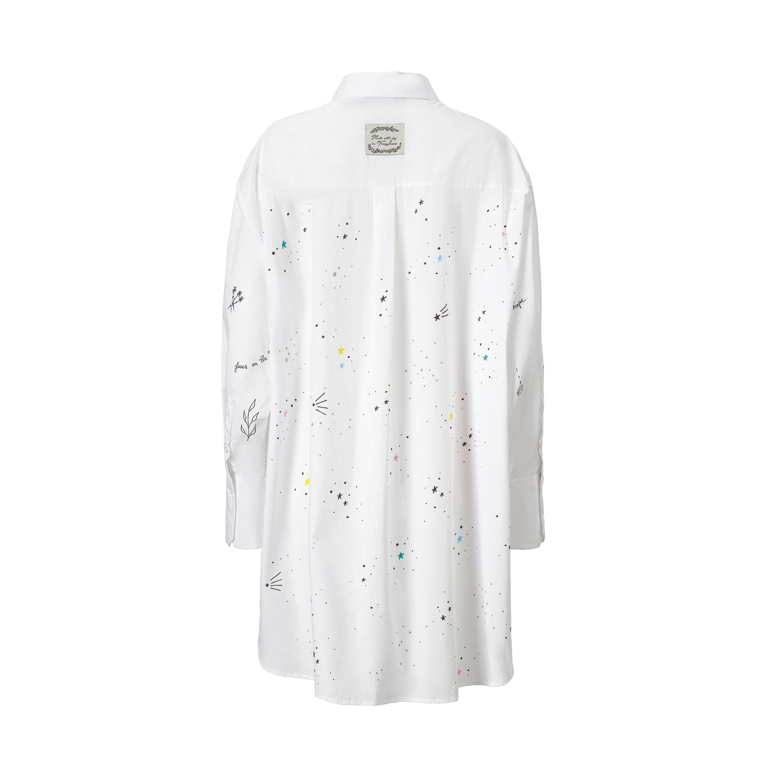 Madlen Women's Black / White Tiny Stars Hand Painted Shirt In Black/white