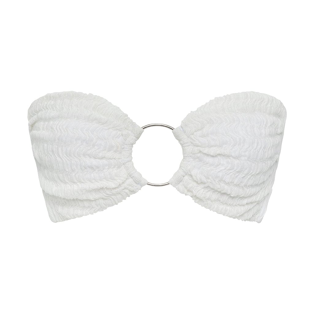 Montce Women's White Seychelles Tori Ties Bandeau Bikini Top In White