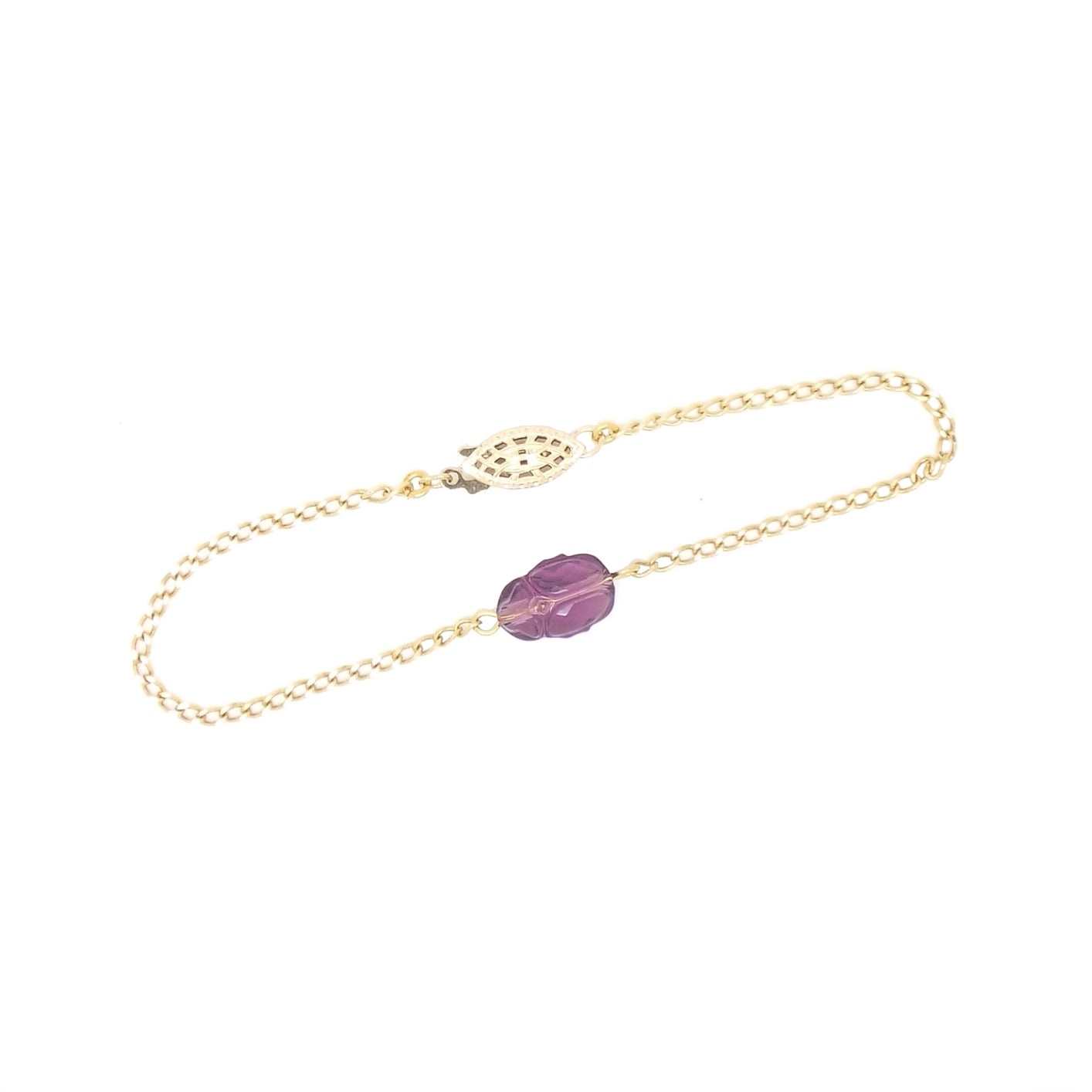 Women’s Gold / Pink / Purple Amethyst Scarab Bracelet Salome