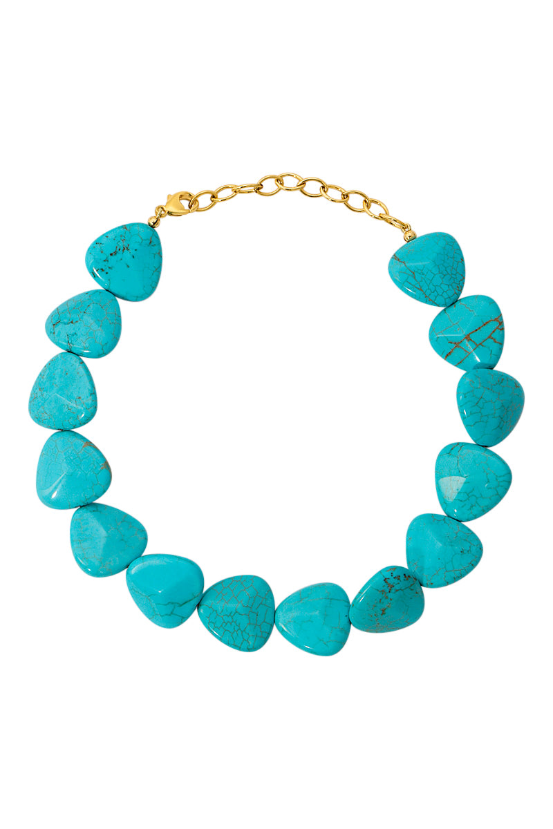 Naiia Women's Gold / Blue Joan Turquoise Necklace In Green