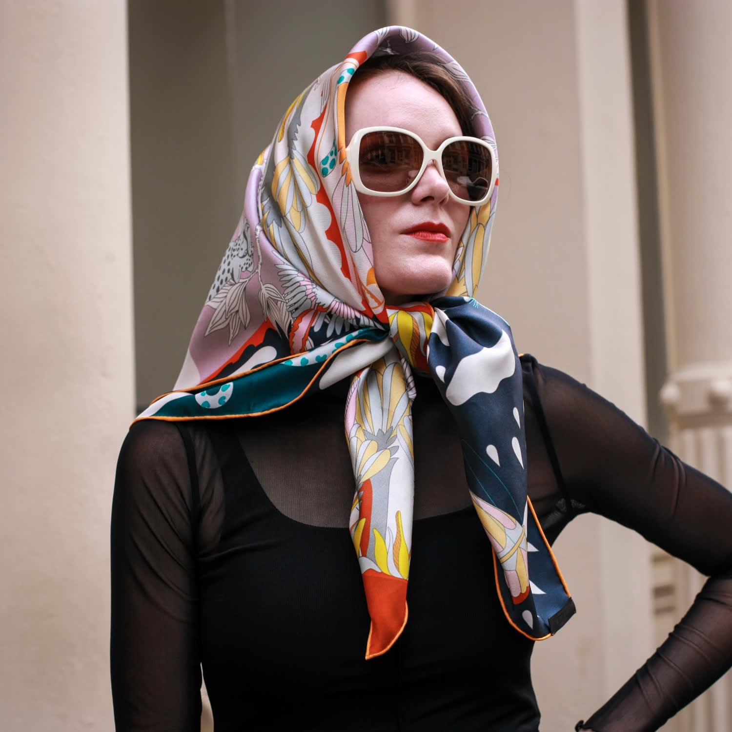 Double Sided Silk Scarf Of World Travel | Jessie Zhao New York
