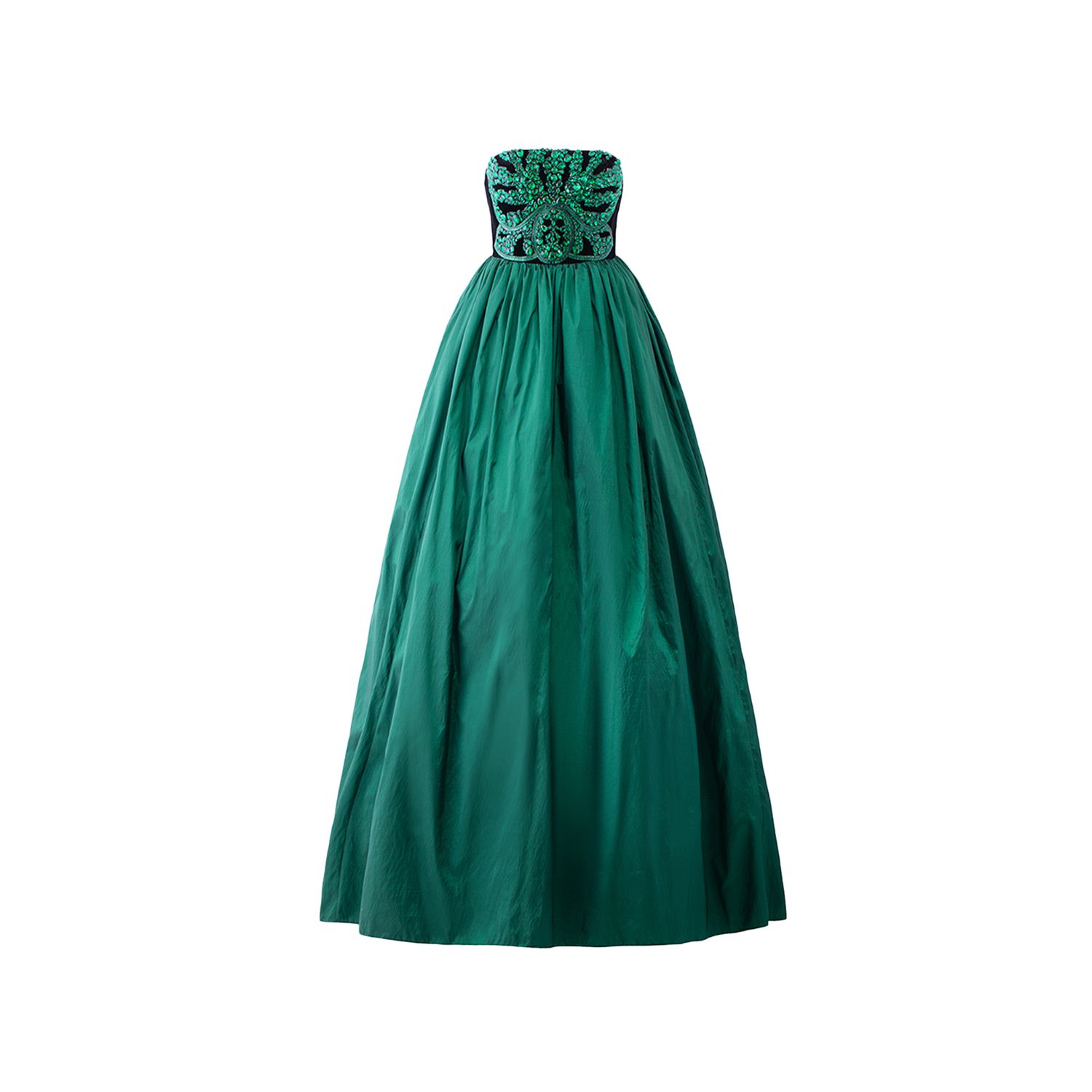 Women’s Strapless Stone Embellished Dress - Green Medium Tracy Studio