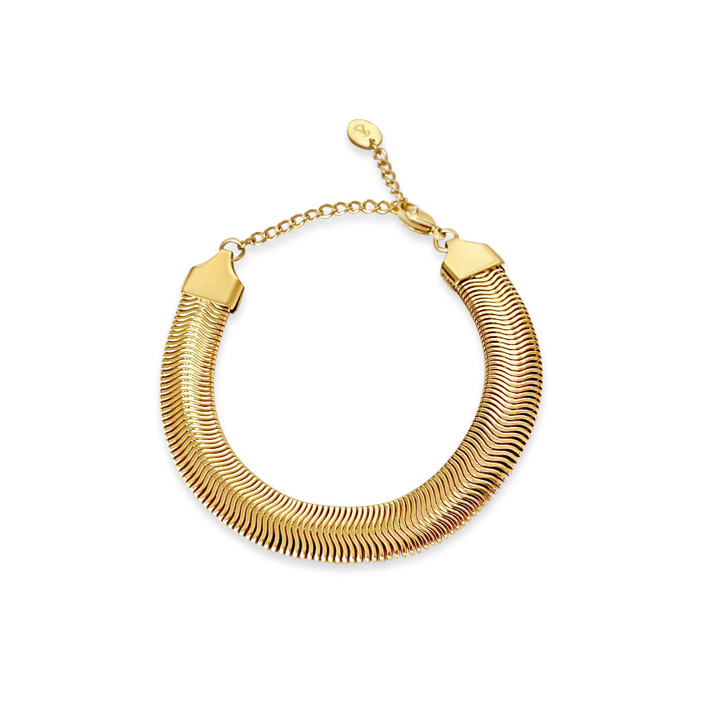 Shop Anisa Sojka Women's Gold Flat Snake Bracelet