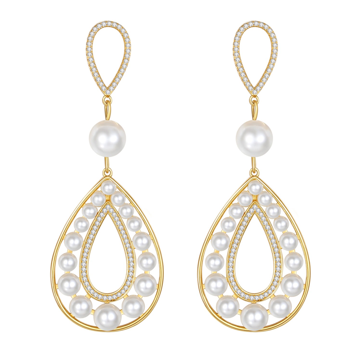 Shop Classicharms Women's Gold Hollow Teardrop Dangle Earrings