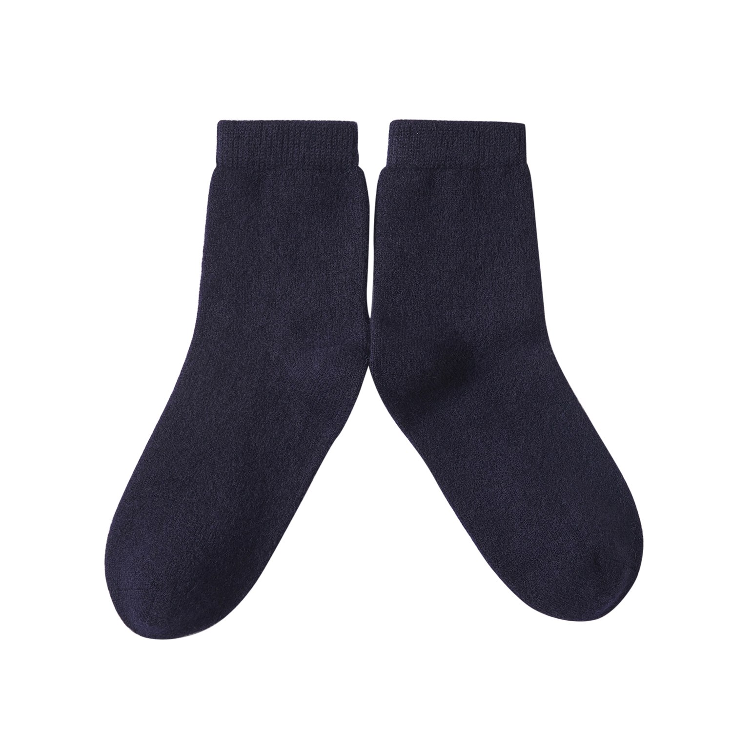 Soft Strokes Silk Women's Cashmere Quarter-length Socks Set Of Two - Meditating Lamb Collection In Midnight Blue