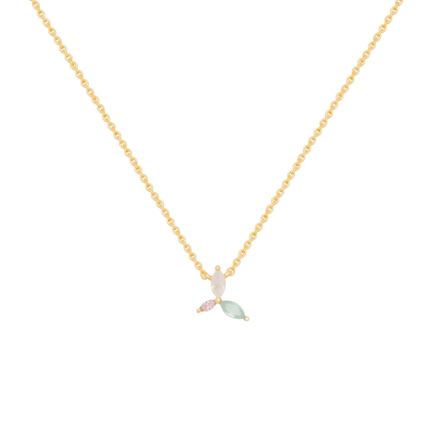 Lavani Jewels Women's Denali Flower Leaf Necklace In Gold