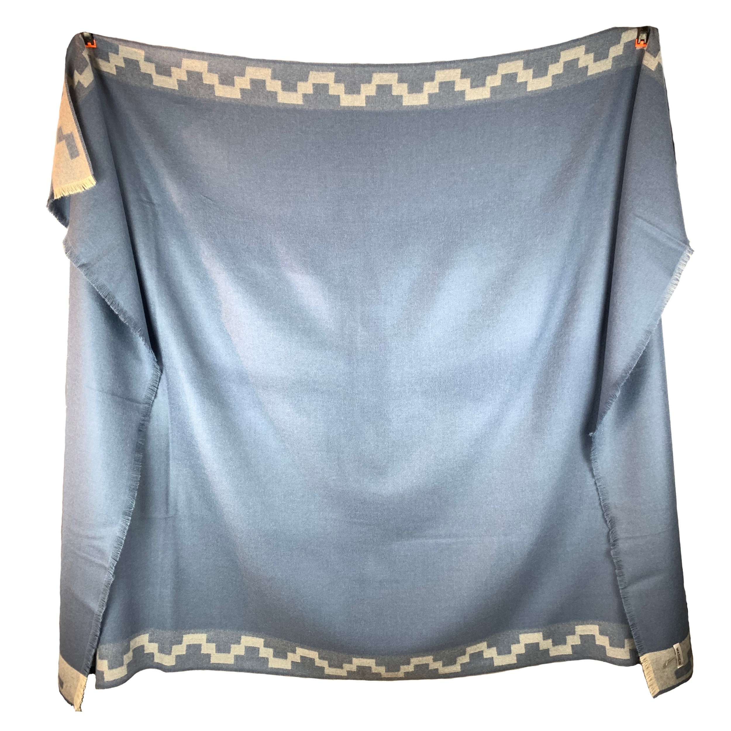 Patterned Blue Classic Premium Baby Alpaca Throw Washein