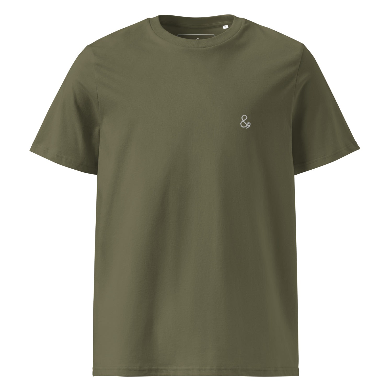 Anchor & Crew Green Khaki Ampersand Signature Organic Cotton Embroidered T-shirt - Women In Green