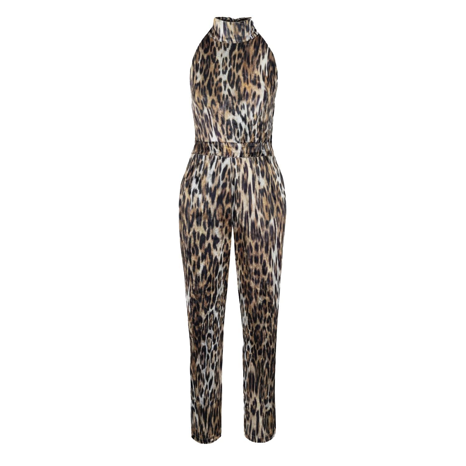 Women’s Black / Brown Tina Leopard Jumpsuit Small Lora