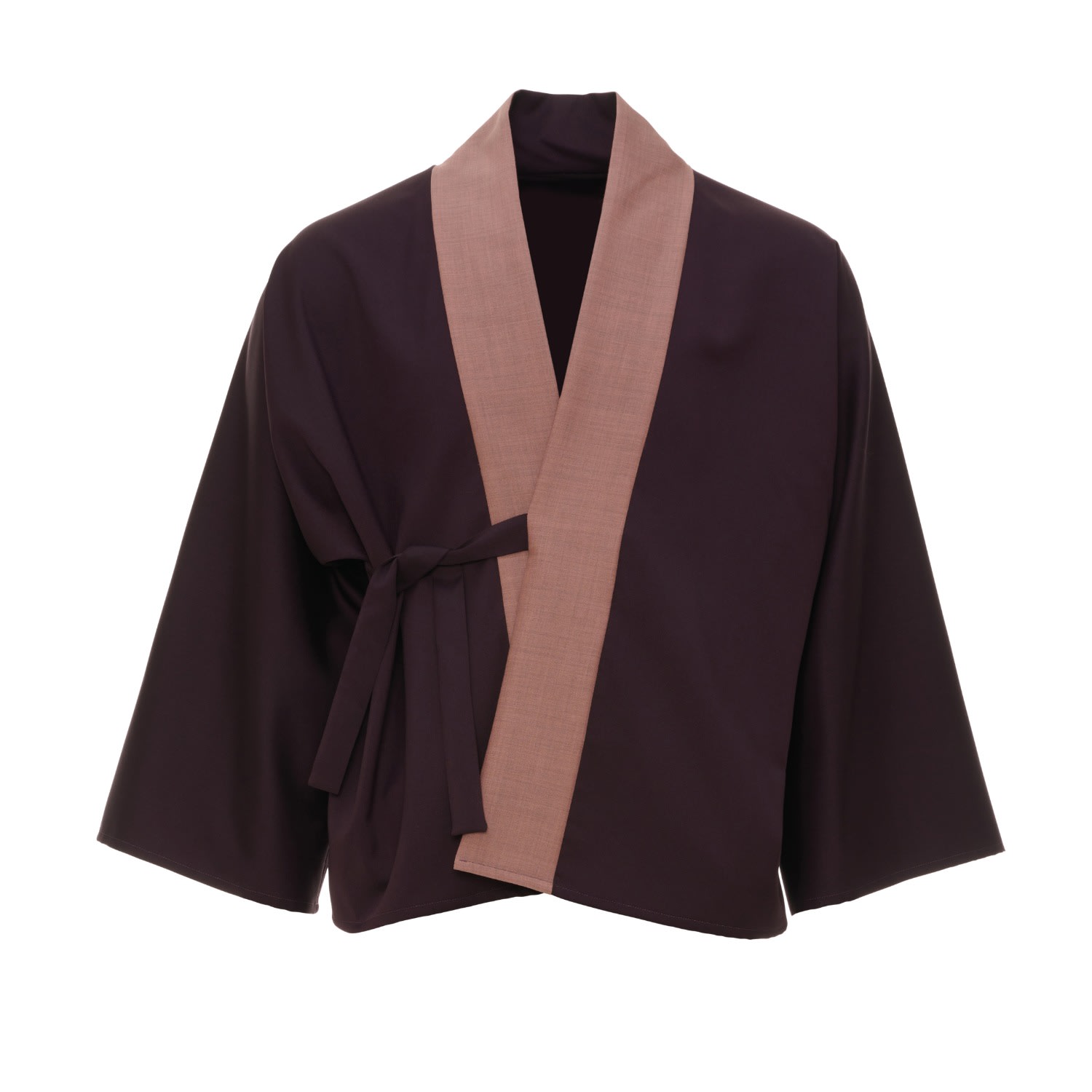 Moe Women's Red / Pink Plum With Rose Collar Wool Jacket Reversible In Brown