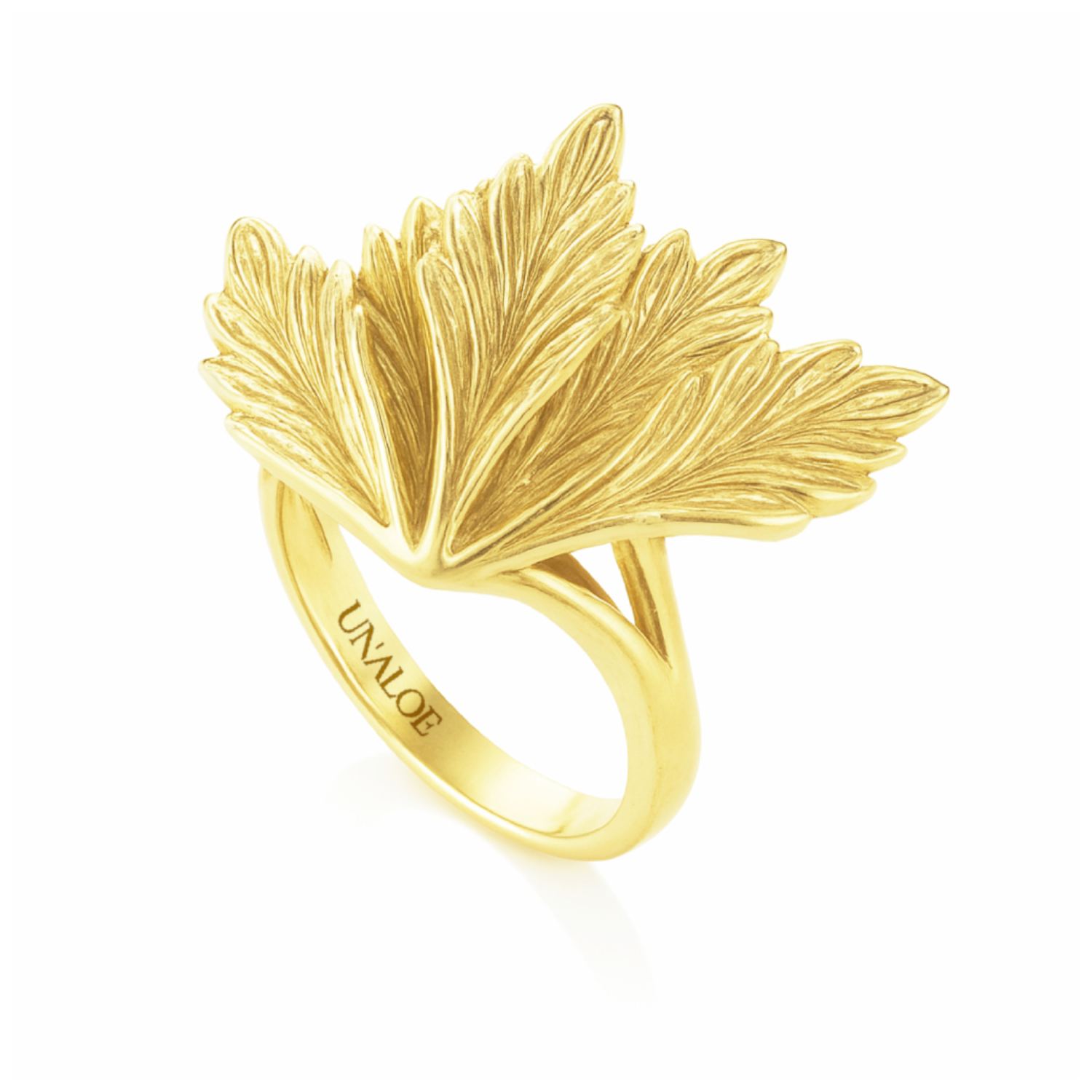 Unaloe Women's Amazzonia Ring Sterling Silver-gold Plated-