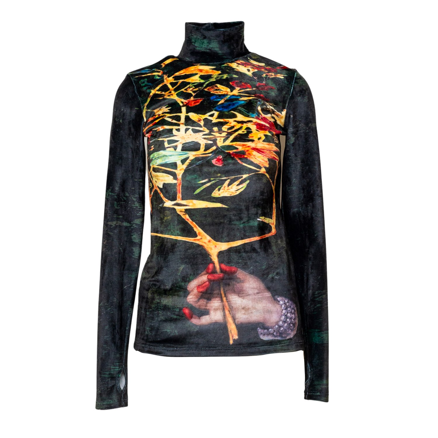 Artista Women's Gift Printed Velvet Top