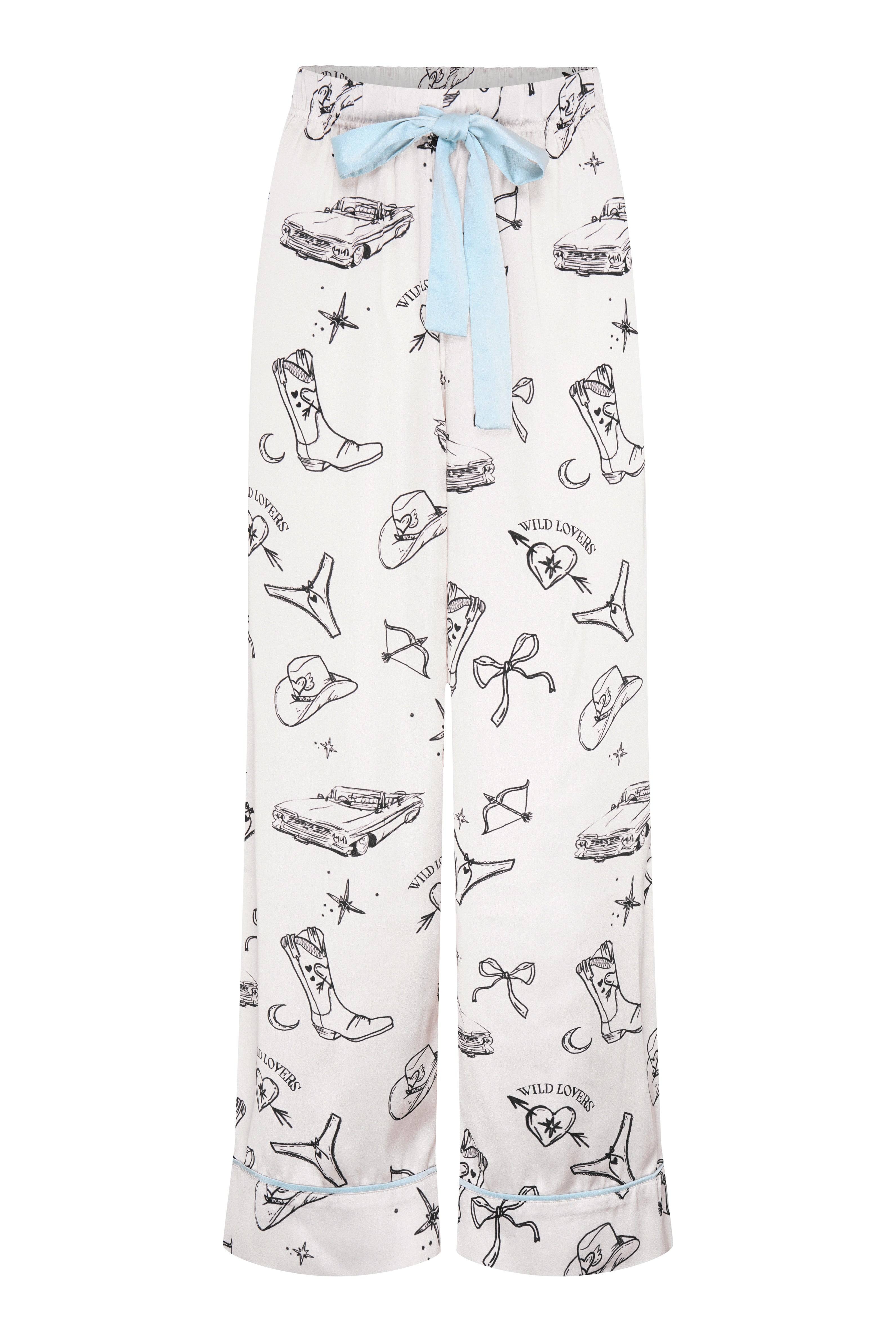 Wild Lovers London Women's White Tia Pjyama Trousers