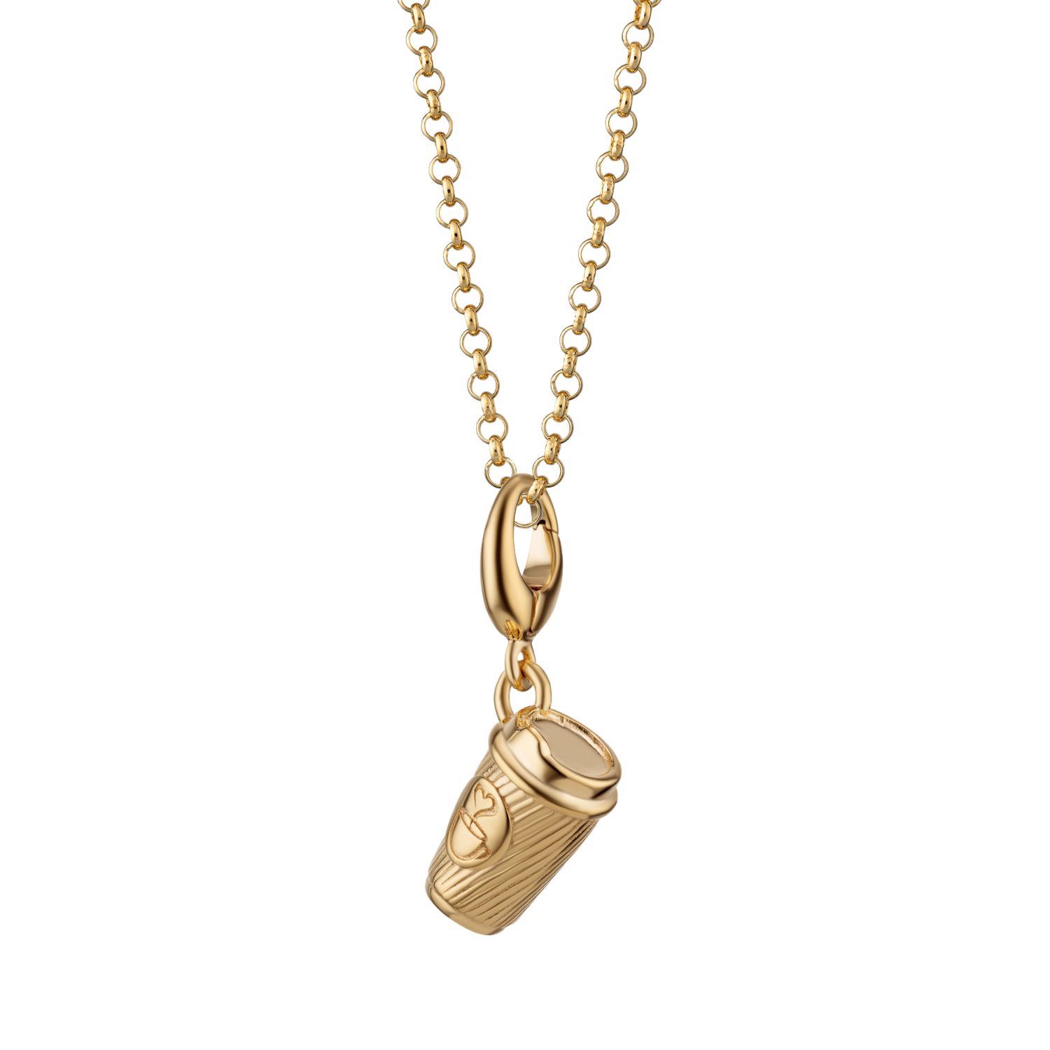 Lily Charmed Women's Gold Plated Takeaway Coffee Cup Charm Necklace