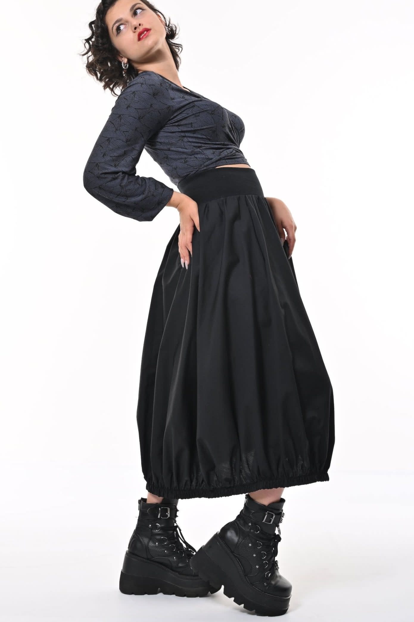 Ram Parachute Skirt In Black | Frock Tales | Wolf & Badger