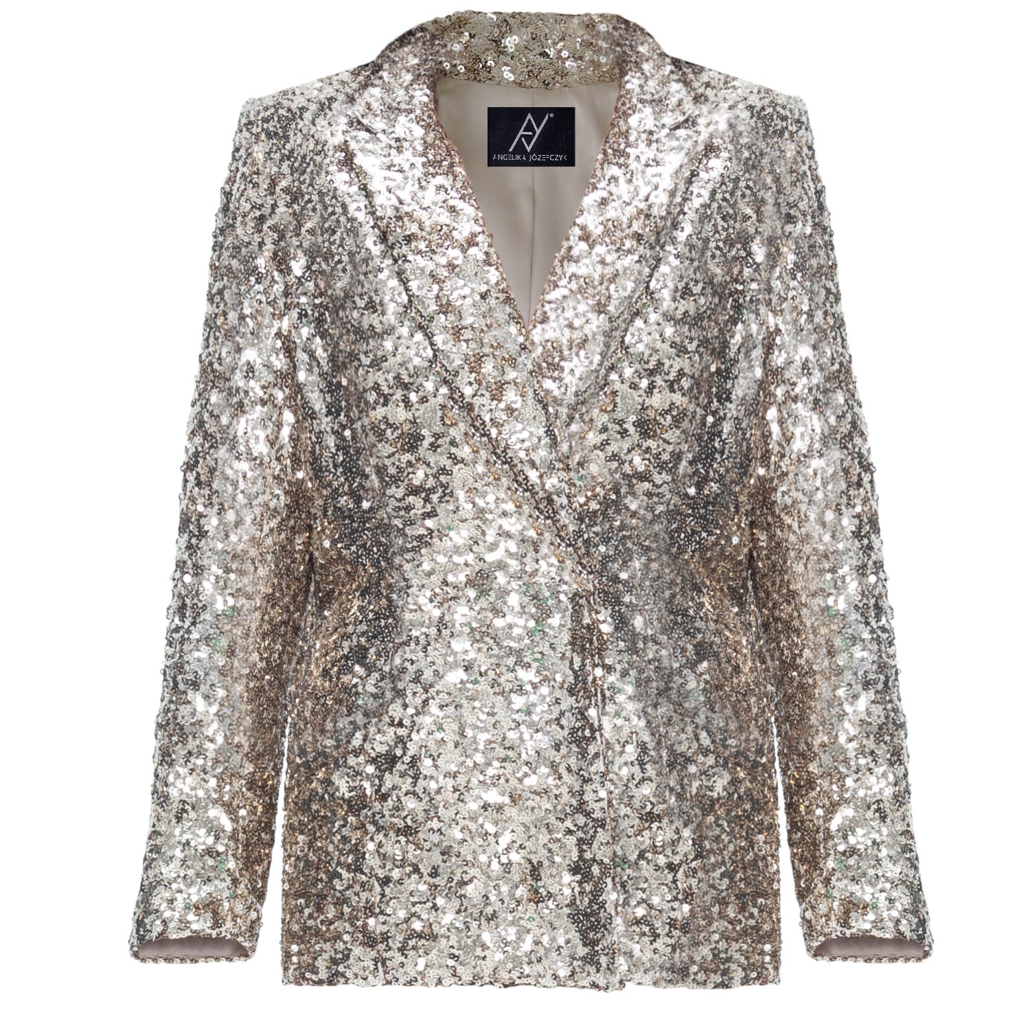 Women’s Sequin Gold Loose Blazer Extra Small Angelika Jozefczyk