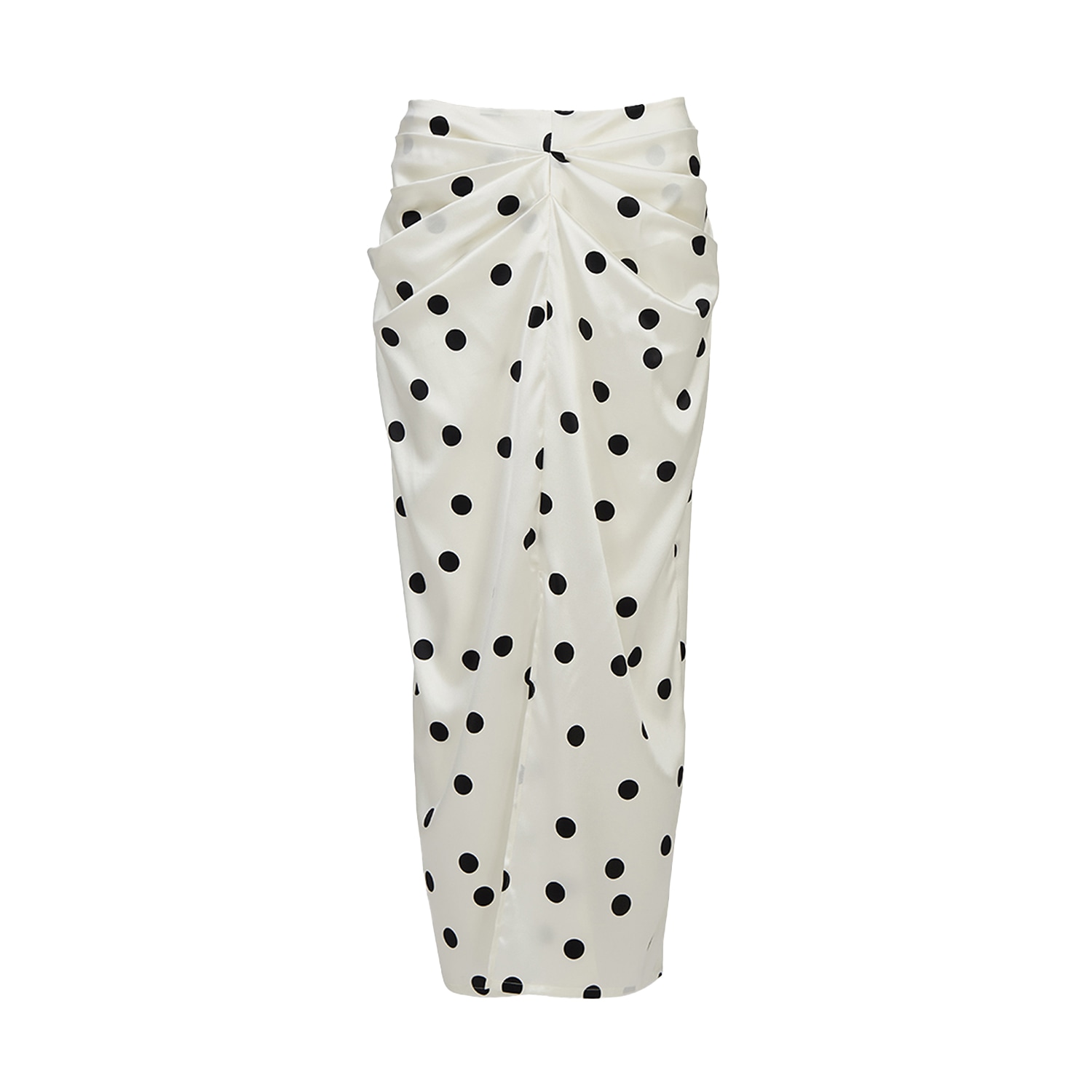 The Summer Edit Women's White Arielle Silk Skirt - Polka Dot