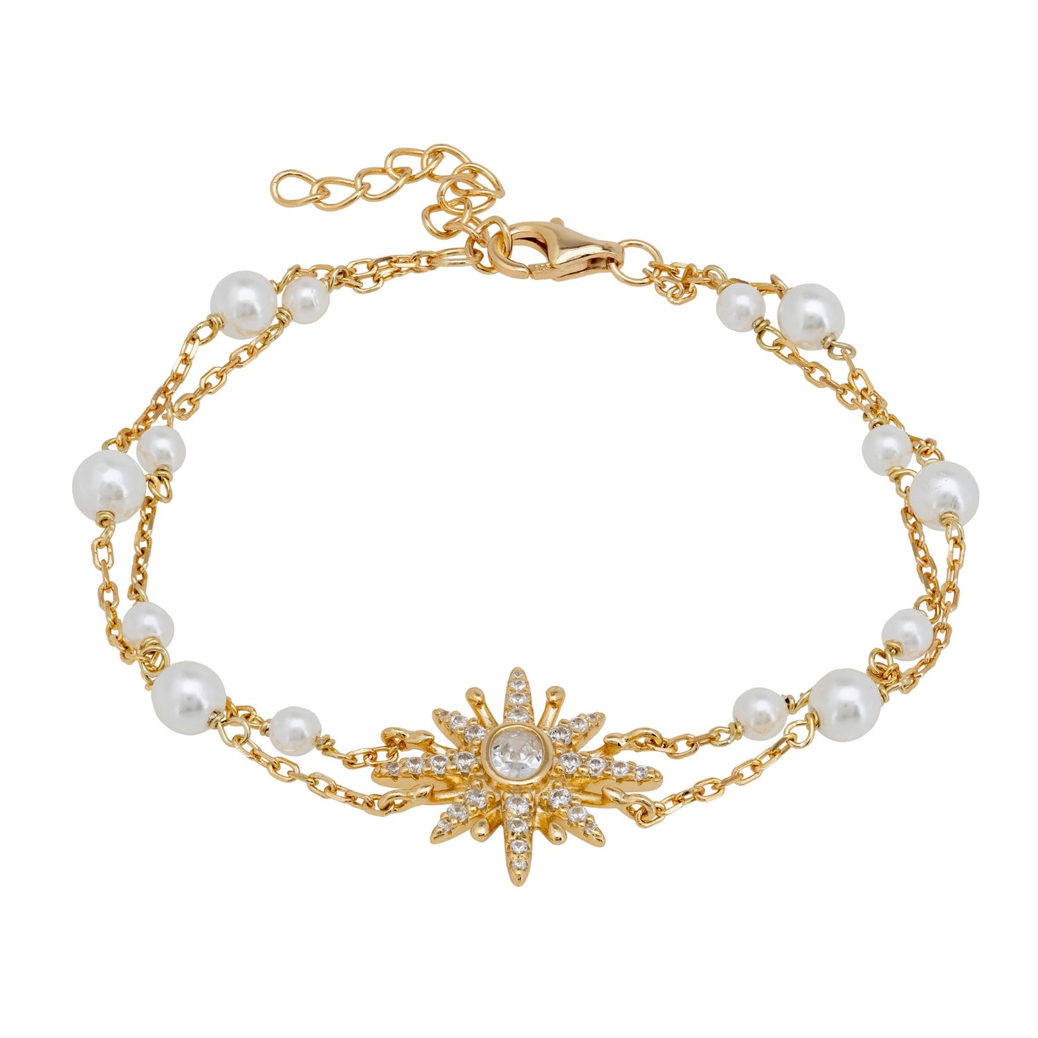 Latelita Women's Gold / White Snow Queen Double Strand Pearl Bracelet Gold