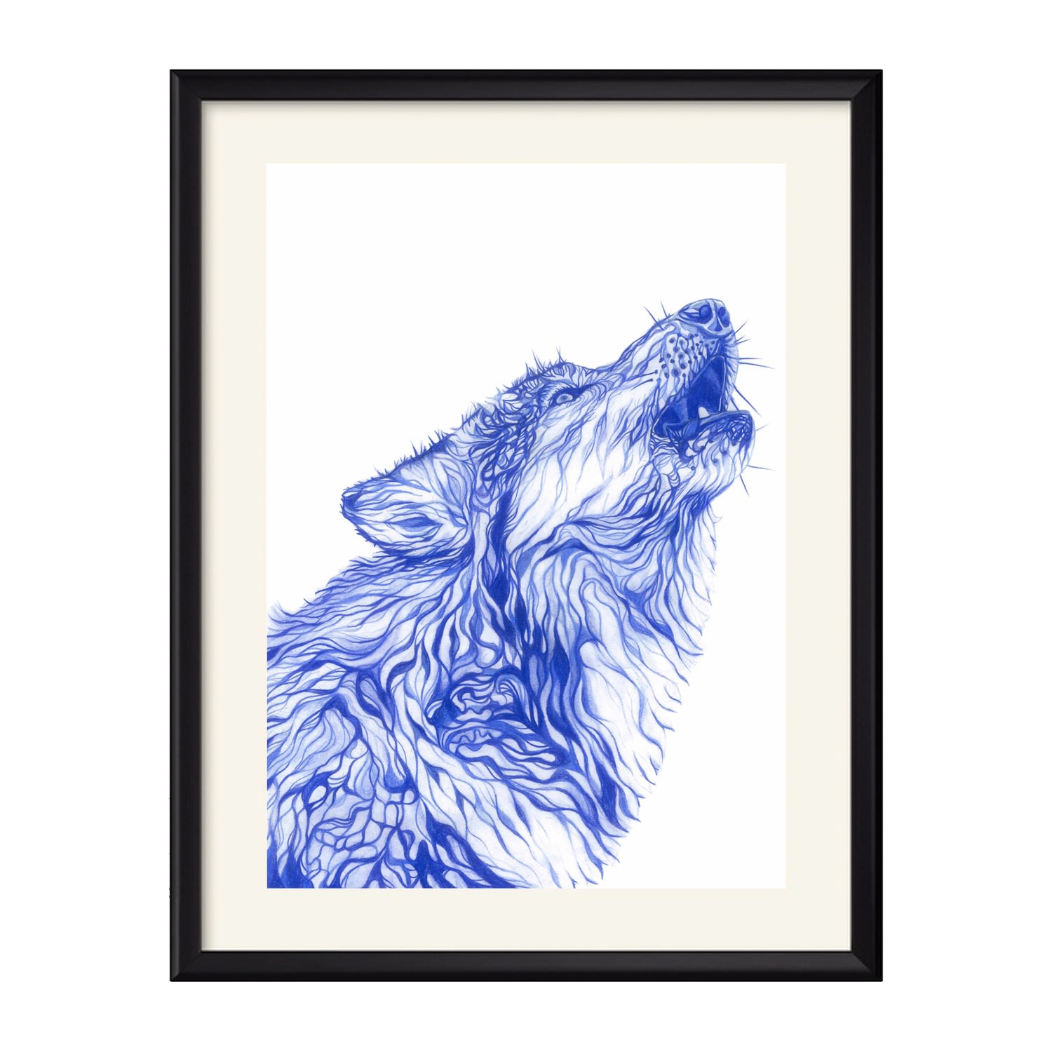 Blue Wolf Art Print Claudine O’sullivan Illustration & Design