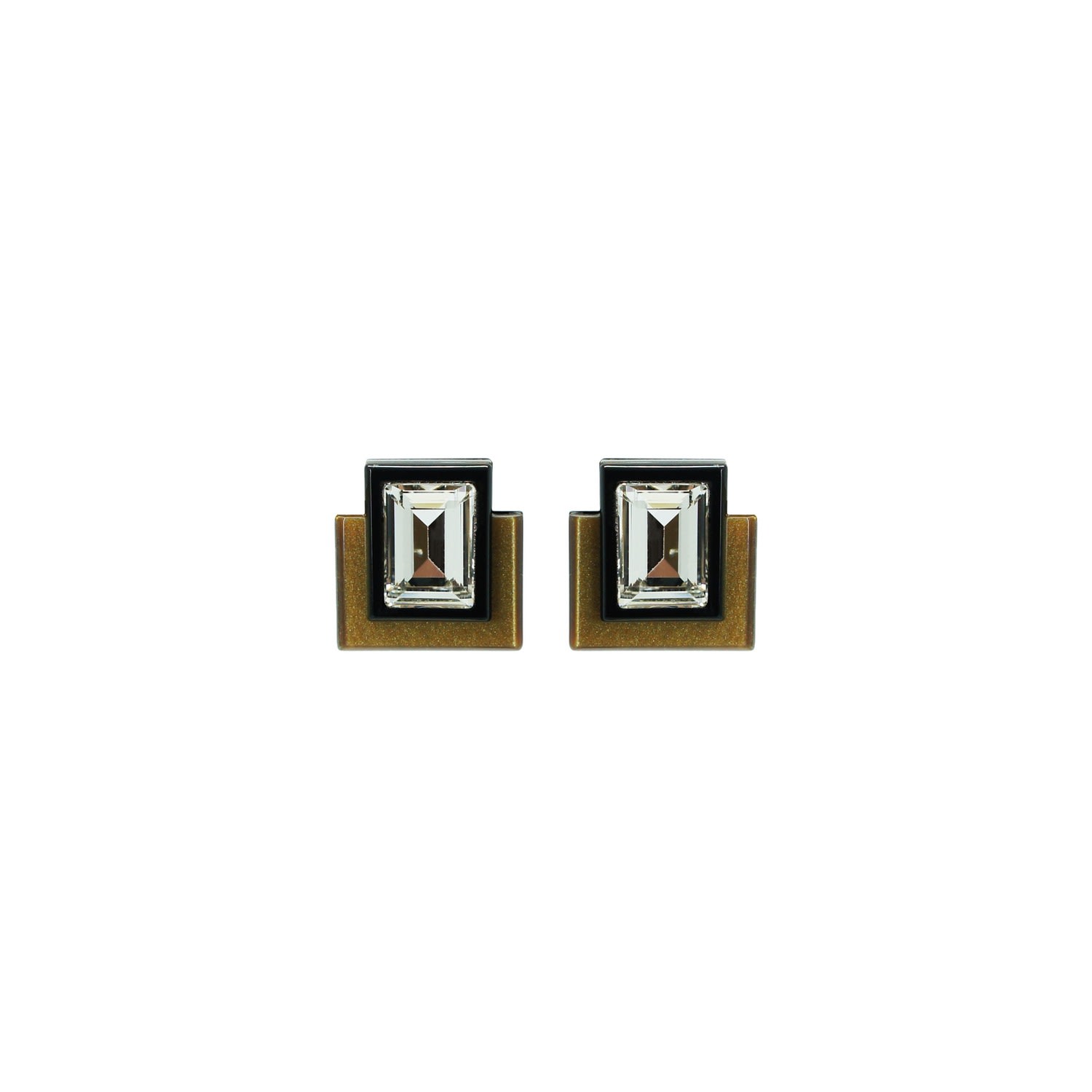 Gissa Bicalho Women's Neutrals Handmade Acrylic Earring S Deco Rectangular Cut-off Stone Clay In Neutral