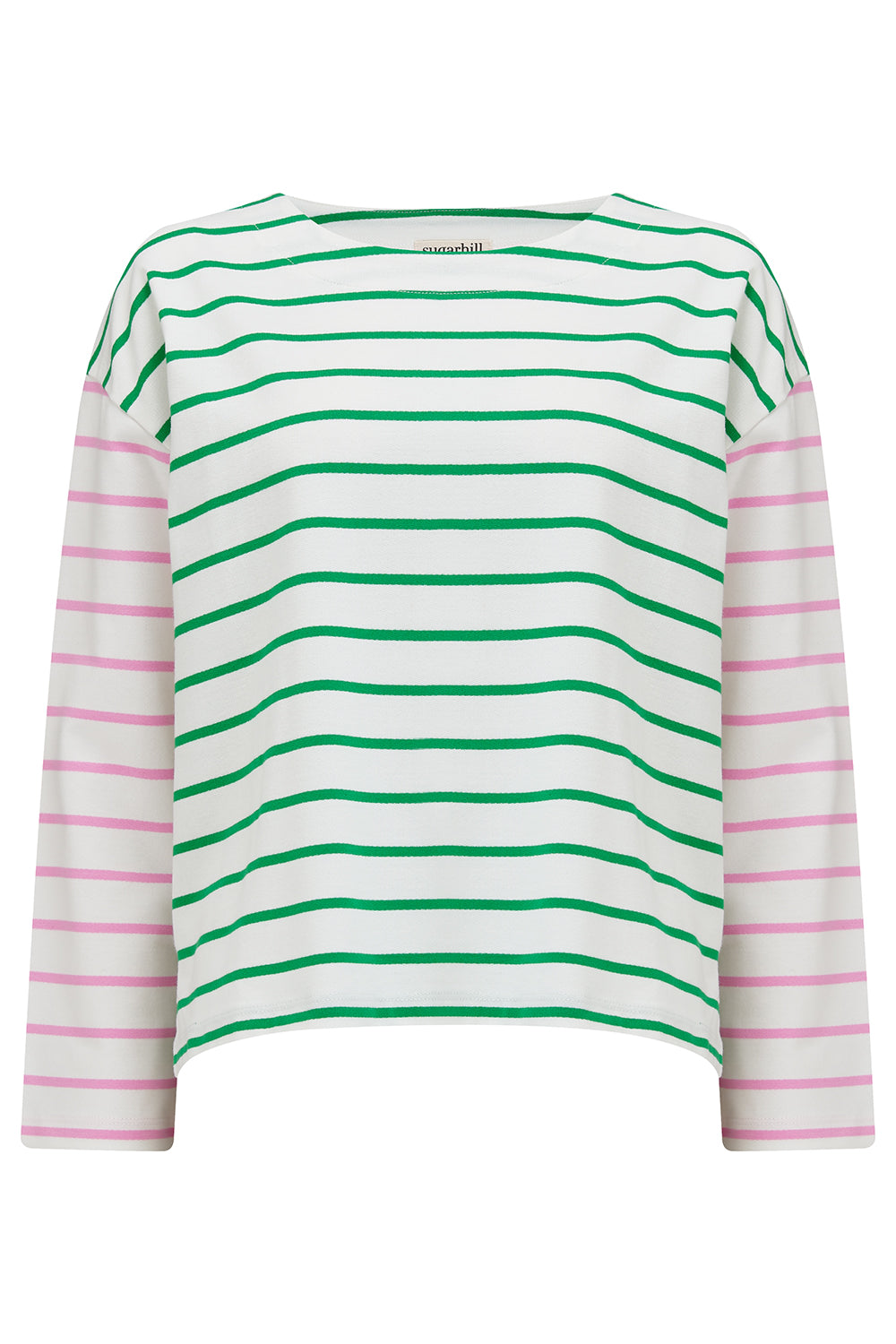 Women’s Green / Pink / Purple Billie Breton Top Multi, Pink Green Split Large Sugarhill Brighton