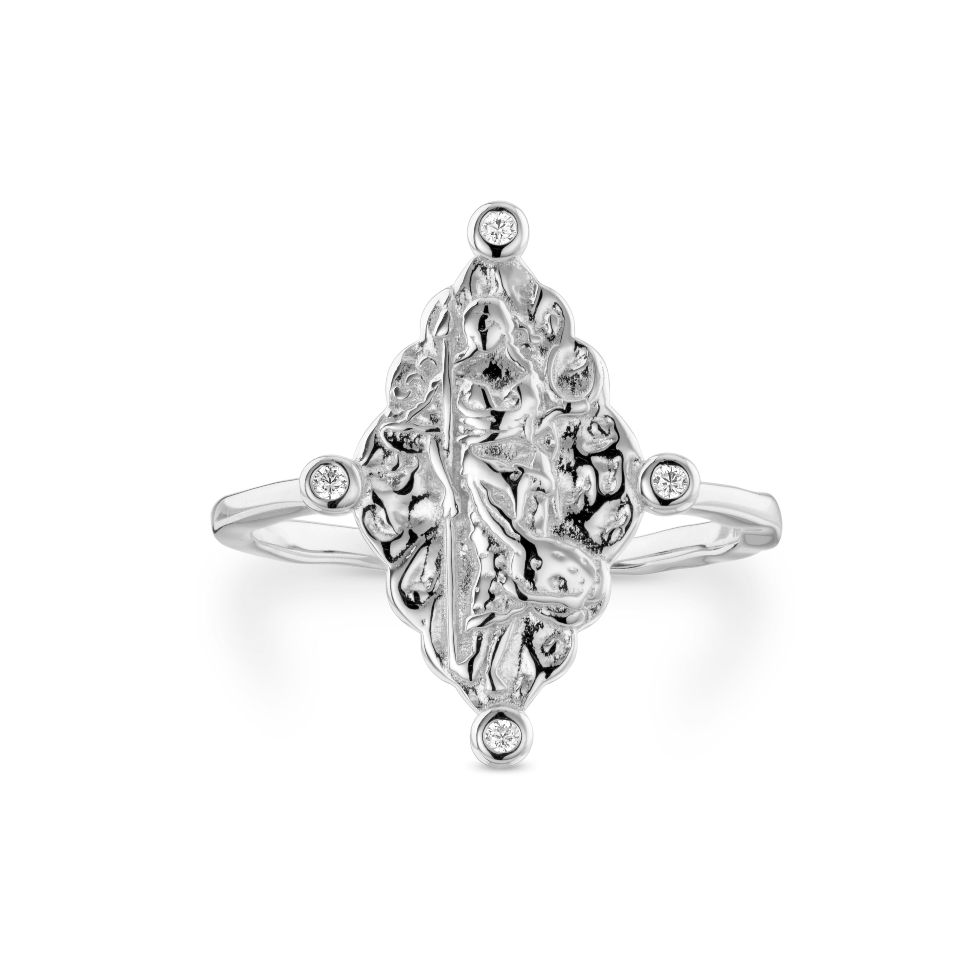 Aaria London Women's Goddess Selena Ring - Silver In Neutral