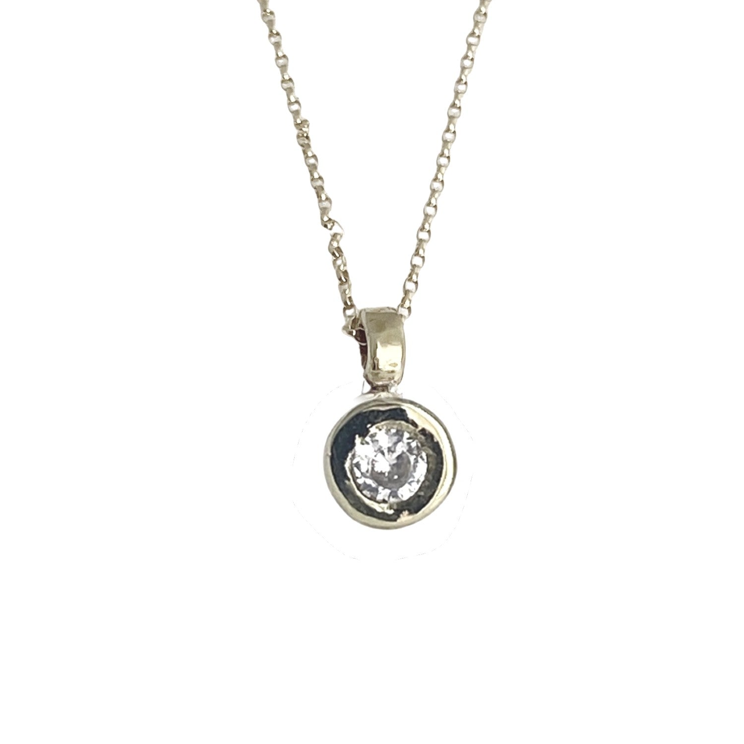 Women’s Circinius Solitaire Diamond Pendant Silver Necklace Lily Flo Jewellery