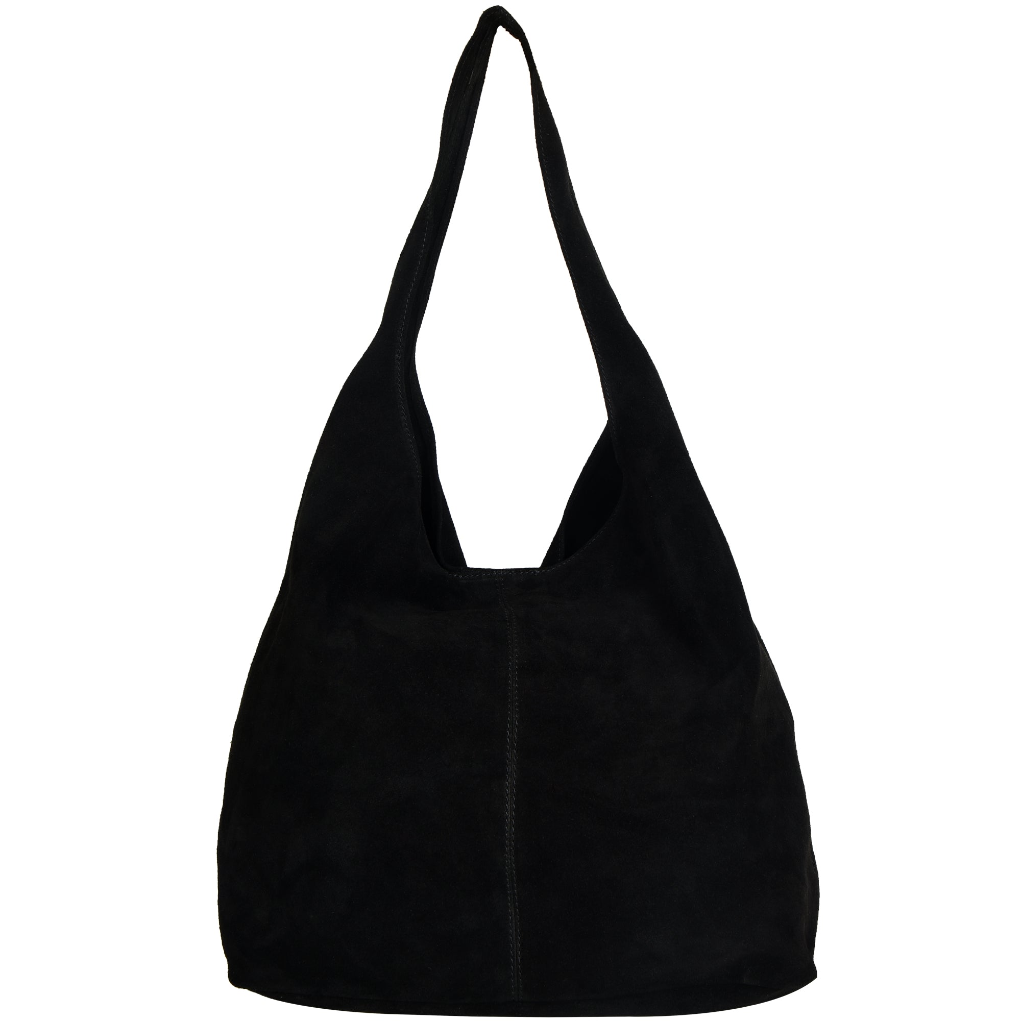 Women’s Black Suede Leather Hobo Boho Shoulder Bag Brix+Bailey