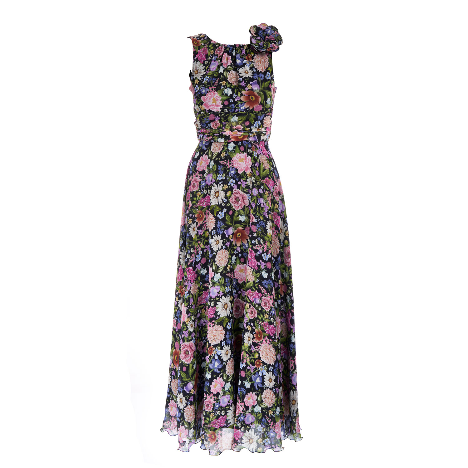 Sofia Tsereteli Women's Evening Gown In Silk Georgette In Multi