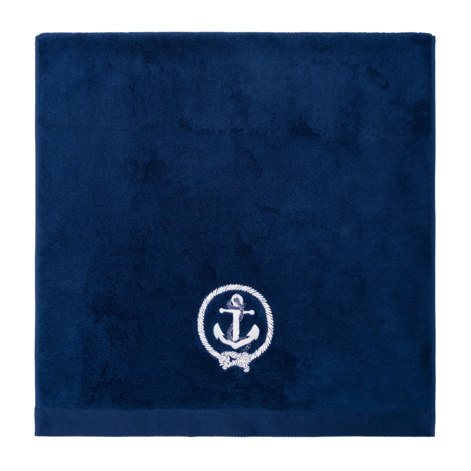 Blue Anchor Embroidery Bath Towel Km Home Collection