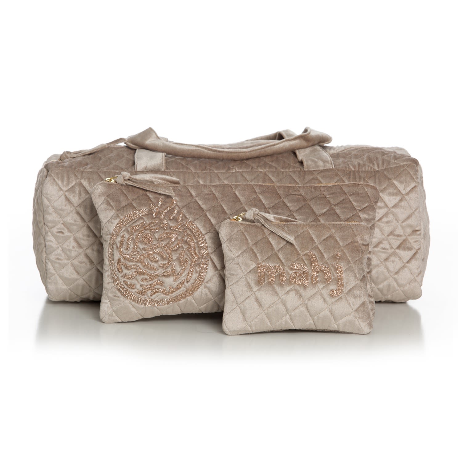 Women’s Neutrals Mahjong Bag Travel Set - Taupe Sidney Byron