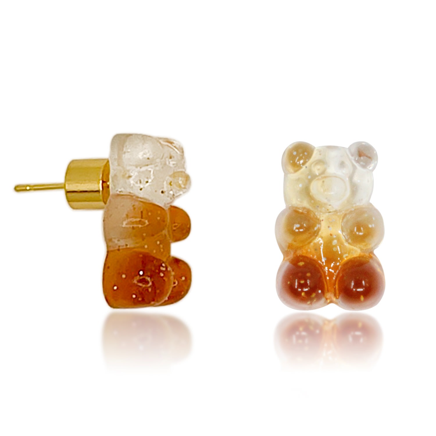 Women’s Gold / Brown Coke Bear Earrings Ninemoo
