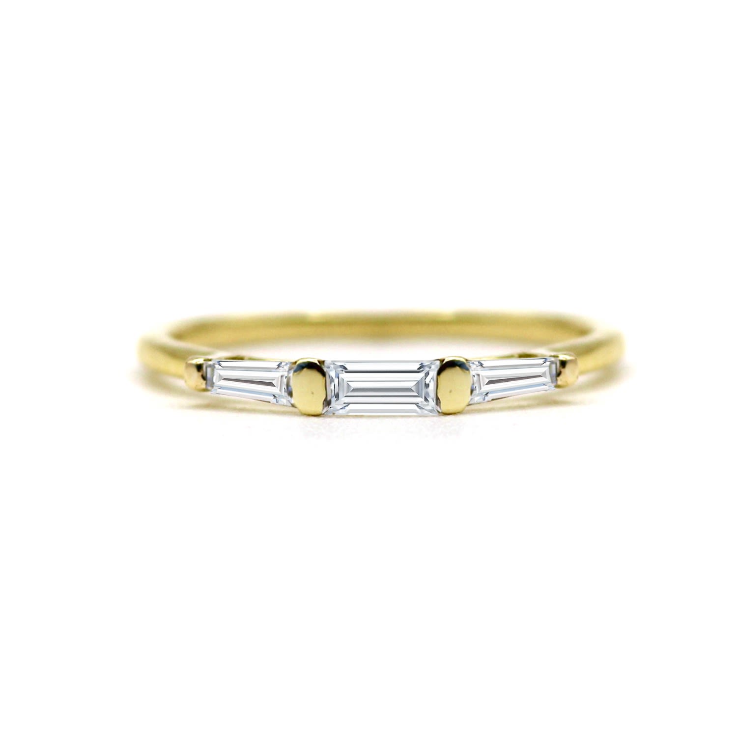 Women’s Modern Tapered Baguette Diamond Gold Ring Vicstonenyc Fine Jewelry