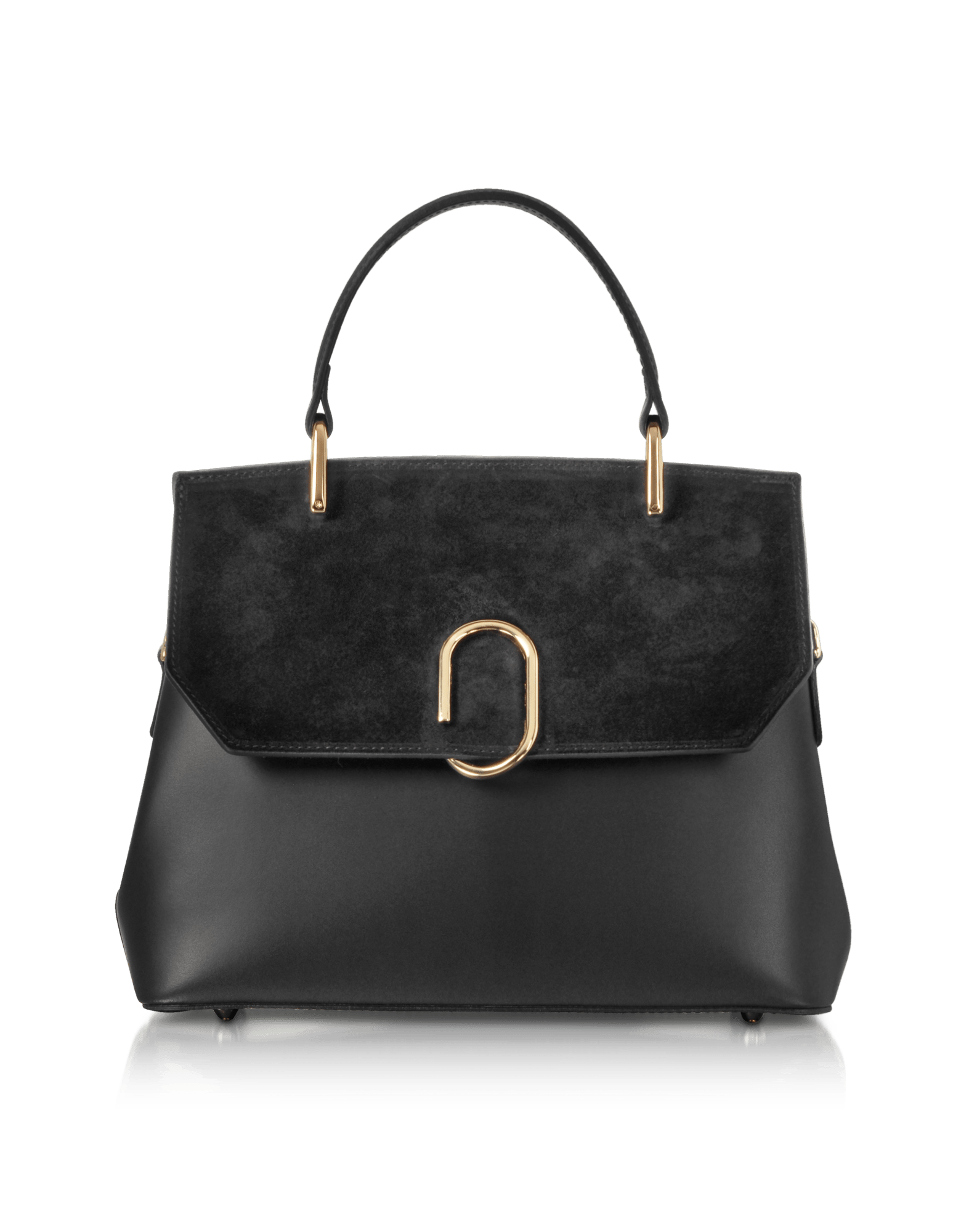 Le Parmentier Women's Thais Suede & Leather Satchel Bag - Black In Black