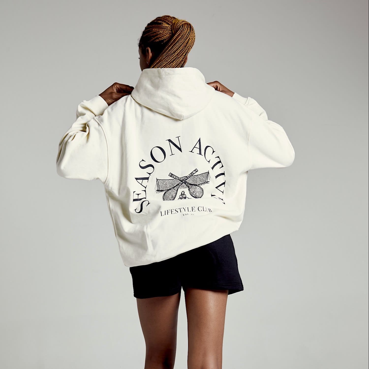 Women's Neutrals Active Essential Off White Hoodie | Large | Season Swim