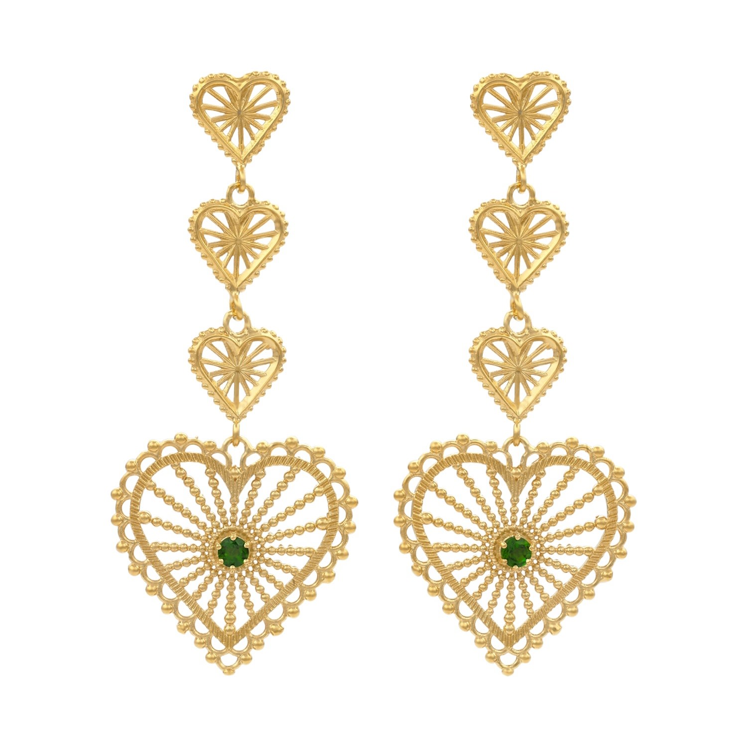 Zoe And Morgan Women's Mi Amor Earrings Gold Chrome Diopside In Gold