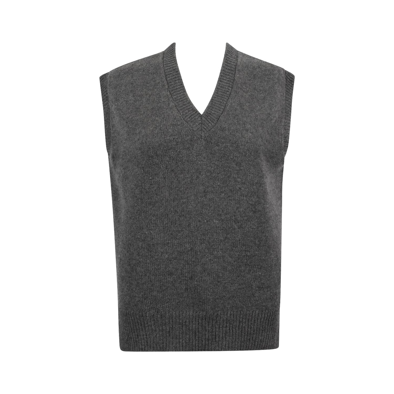 Women’s Cashmere V-Neck Vest In Grey Extra Small Caz Studio