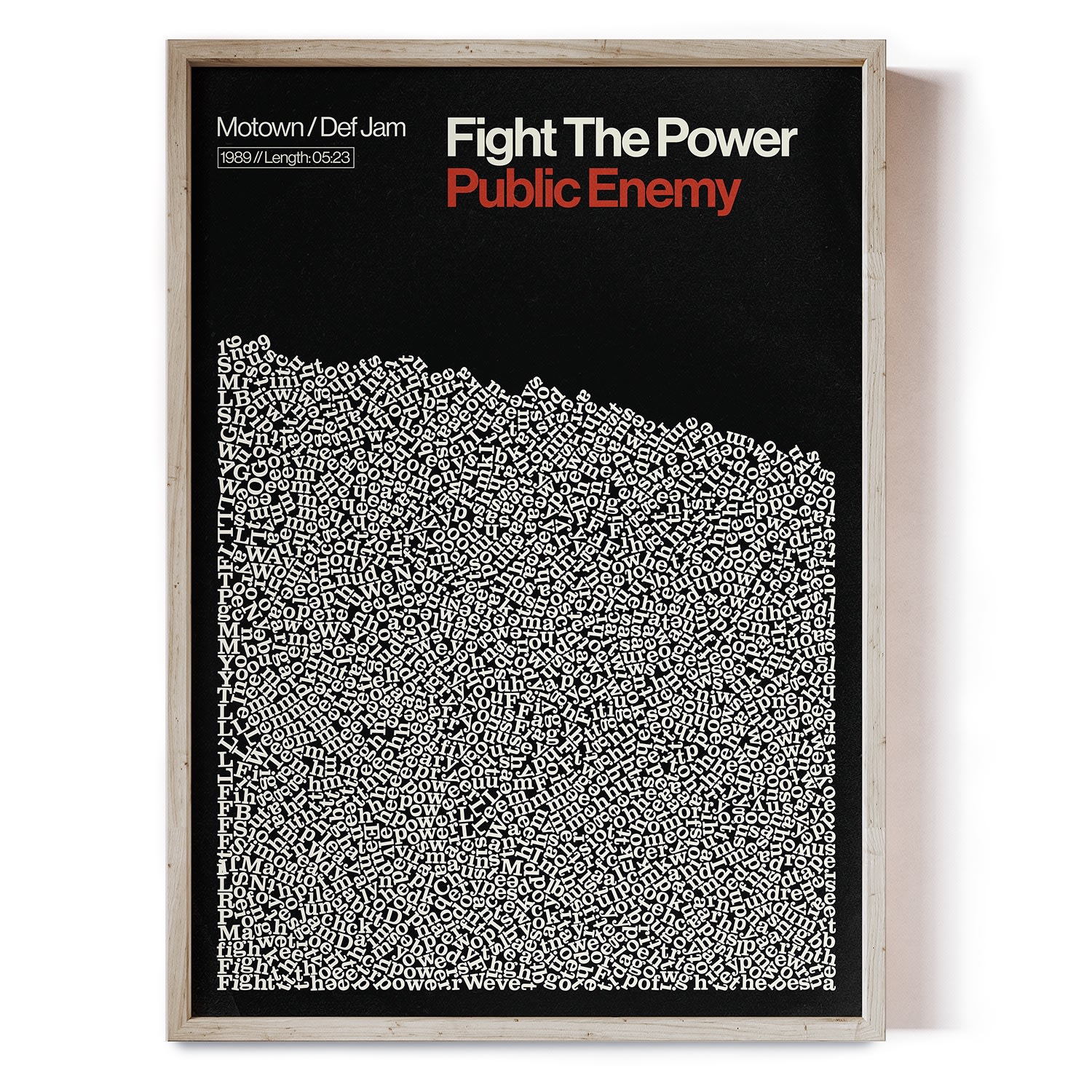 Fight The Power - Song Lyric Print A1 594 X 841Mm Reign & Hail