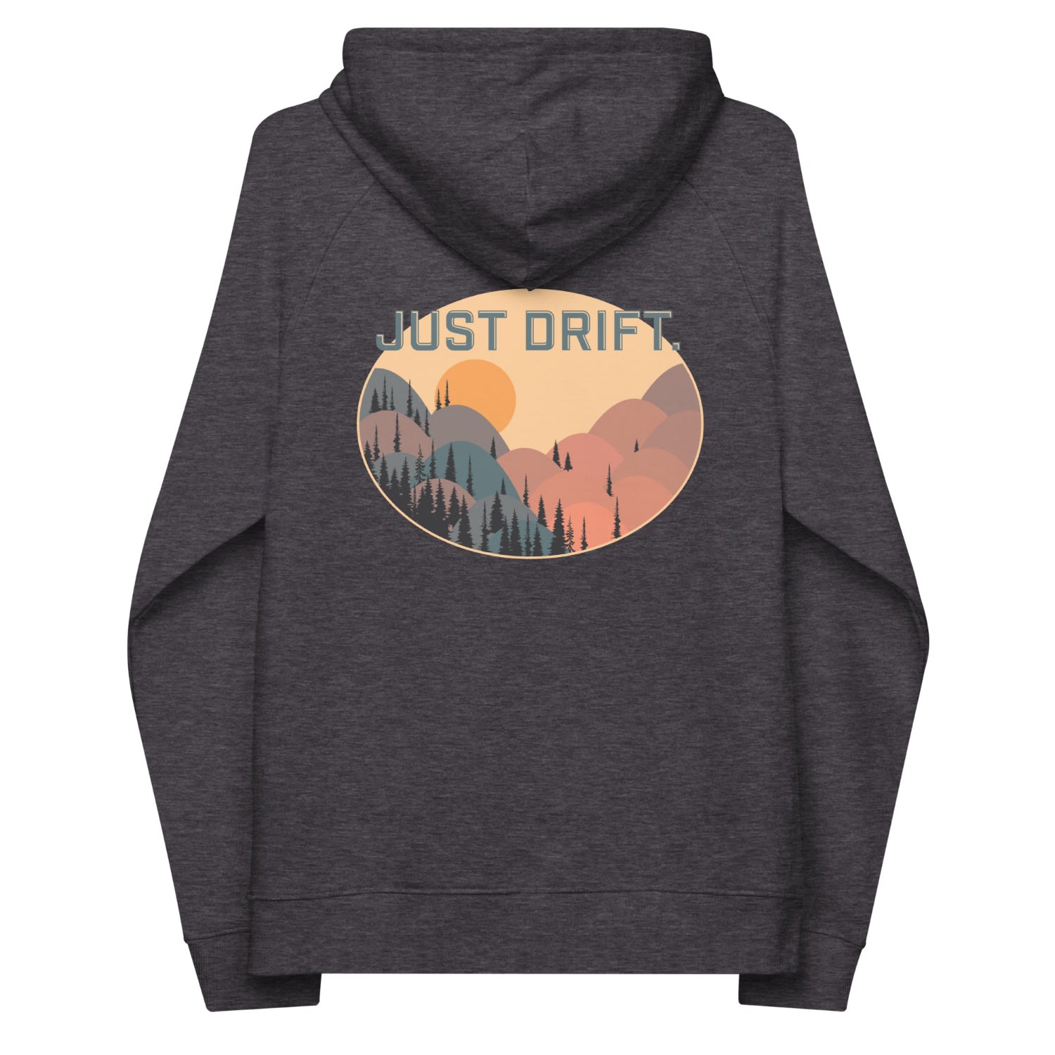 Anchor & Crew Grey Charcoal Melange Just Drift. Seeker Organic Cotton Raglan Hoodie - Men In Grey