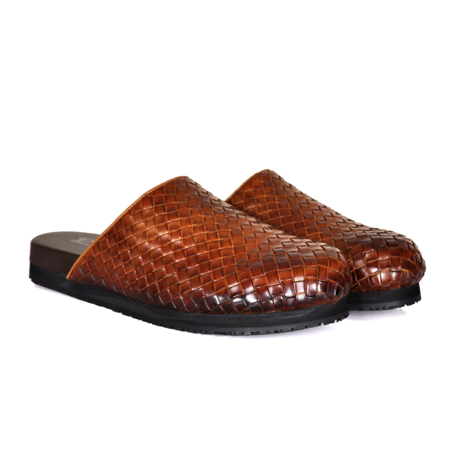 David Wej Men's Lorenzo Handmade Woven Mules - Brown In Brown