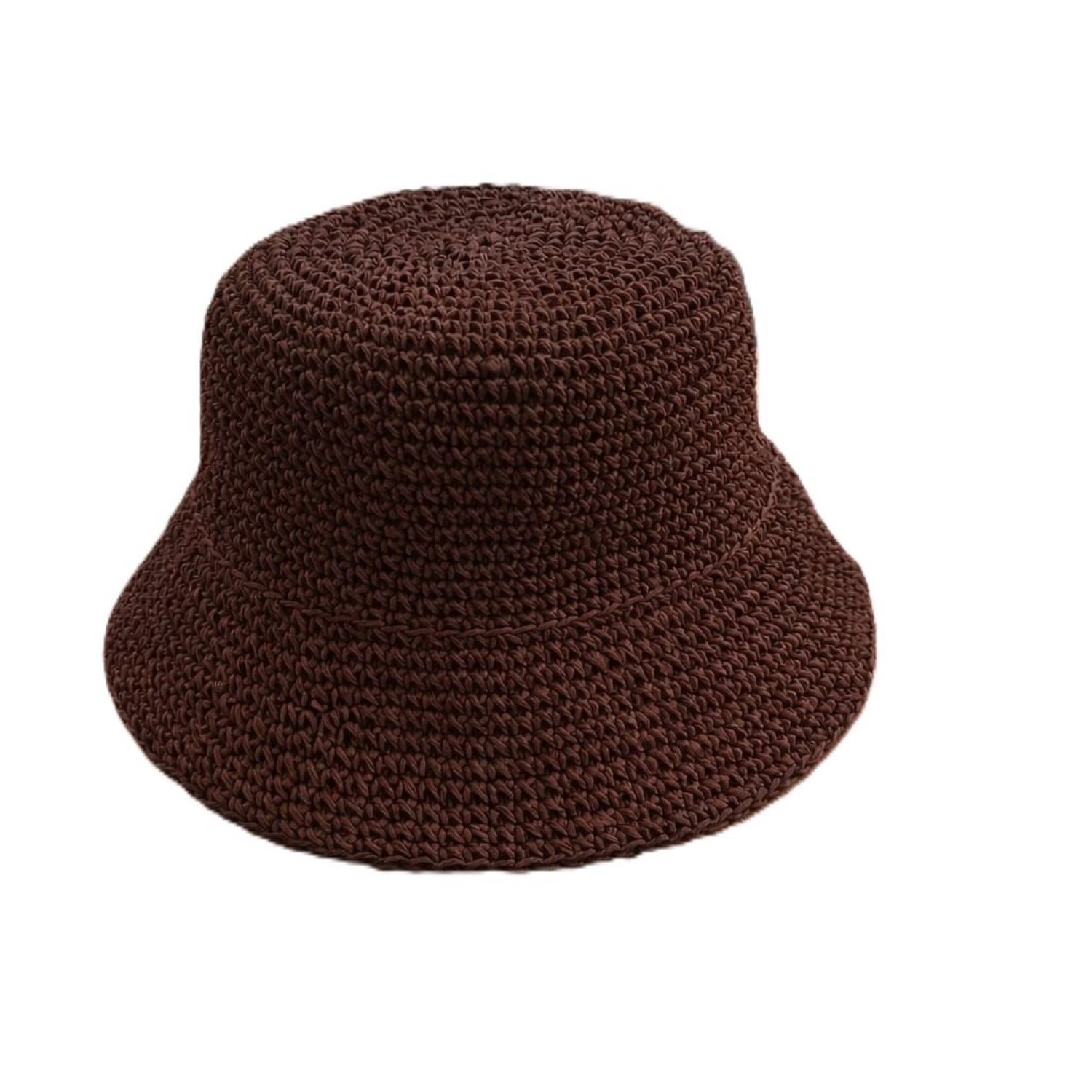 Men's Handmade Crochet Bucket Hat – Men’s Summer Raffia Hat Brown | Springmoonatelier