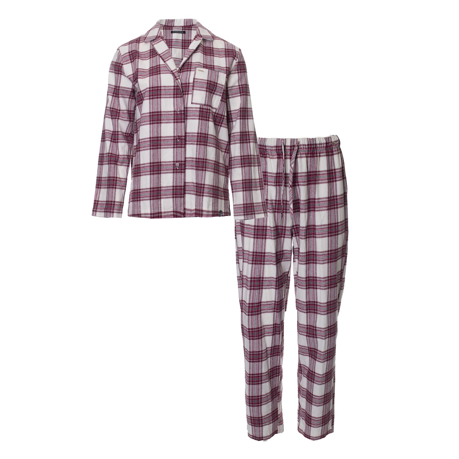 Pretty You Women's Neutrals Plaid Pyjama Set In Stone