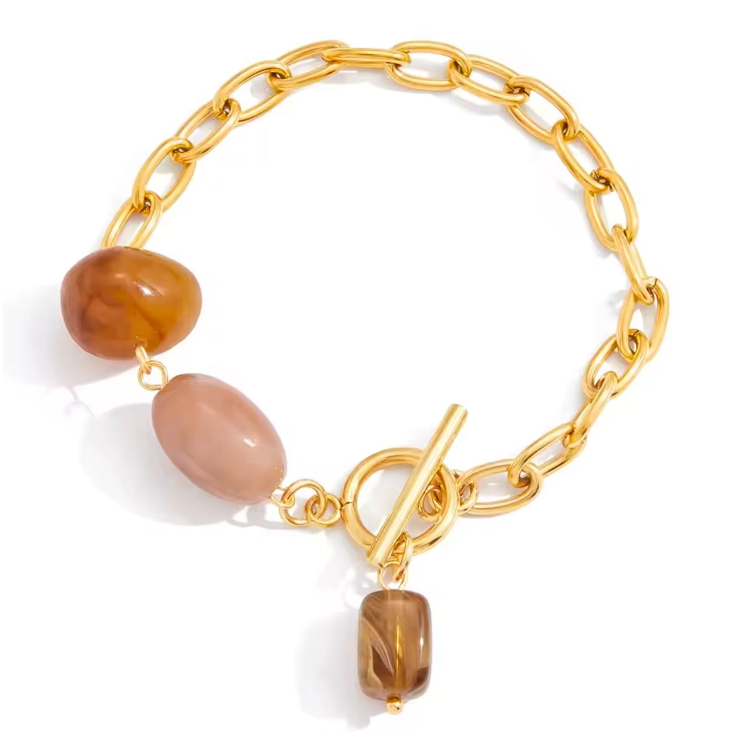Olivia Le Women's Neutrals Gold Neutral Resin Stone Charm Bracelet In Gold