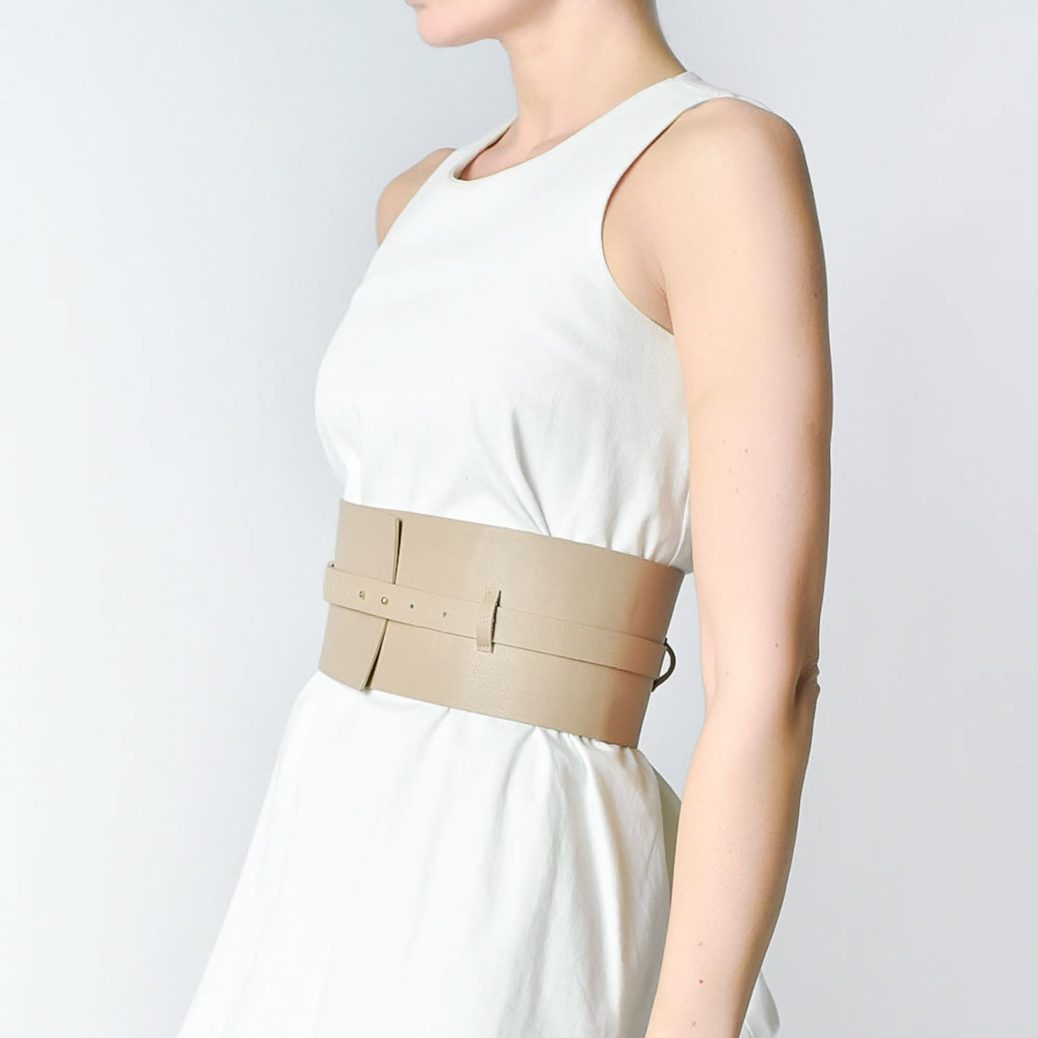 Double Layered Waist Belt Wide Leather Belt for Women Corset 