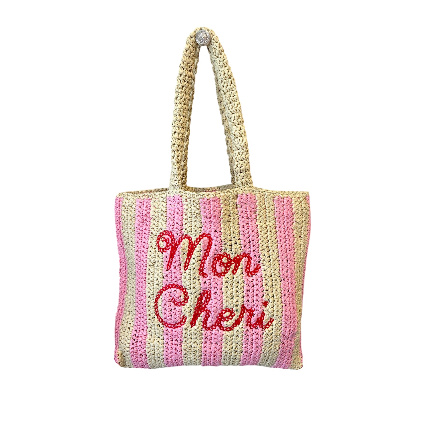 Lilly Loves Women's Pink / Purple Mon Cheri Summer Straw Bag