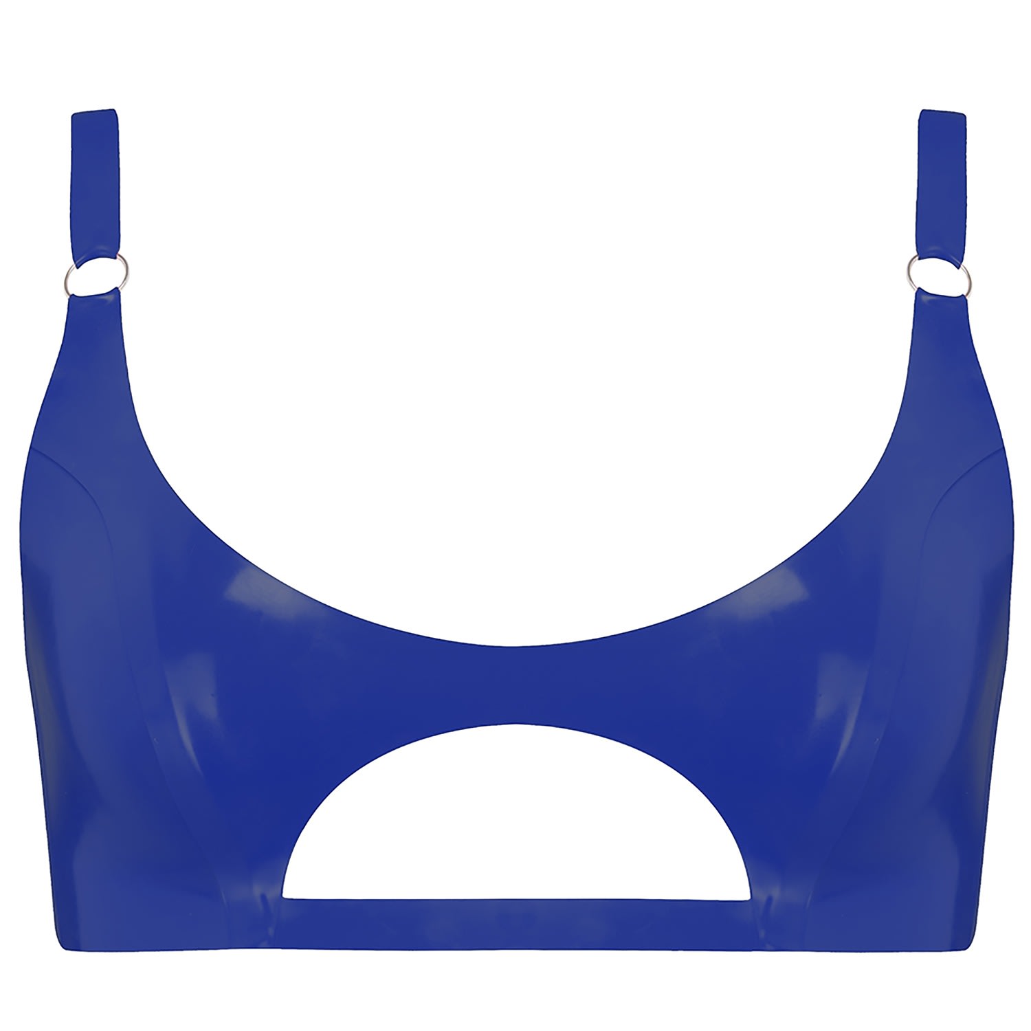 ELISSA POPPY WOMEN'S LATEX CUT OUT BRALETTE - BLUE