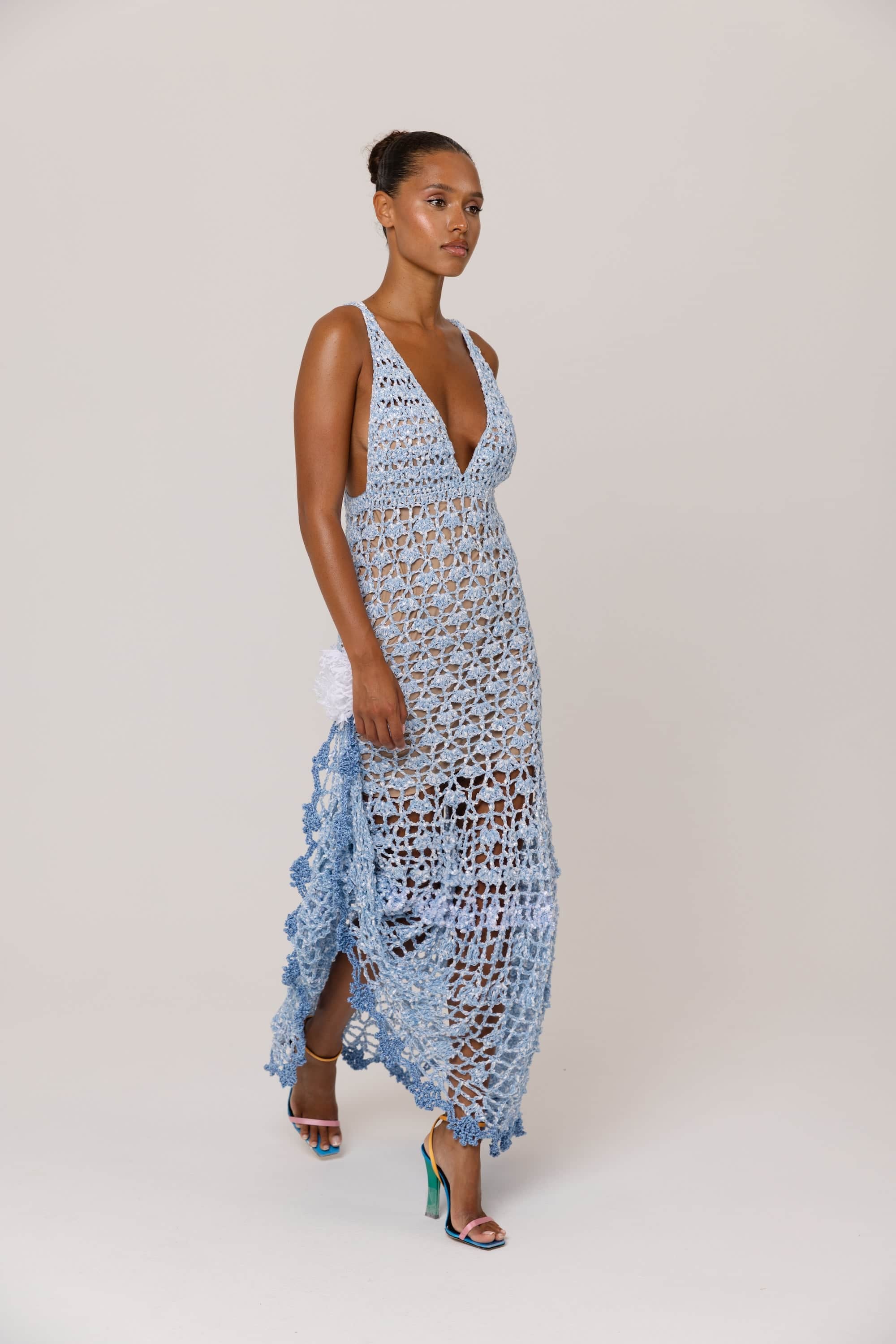 Metallic Iris Handmade Crochet Dress | ANDREEVA | Wolf & Badger