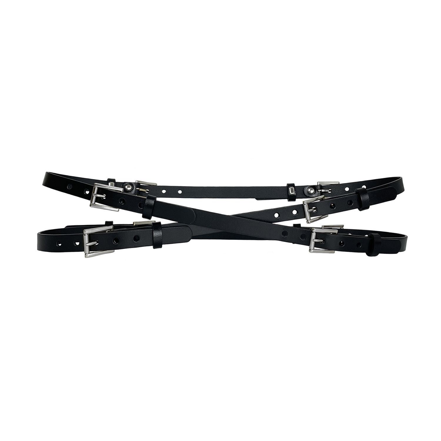 Haute Cuir Women's Black Double Wrap Leather Belt In Black